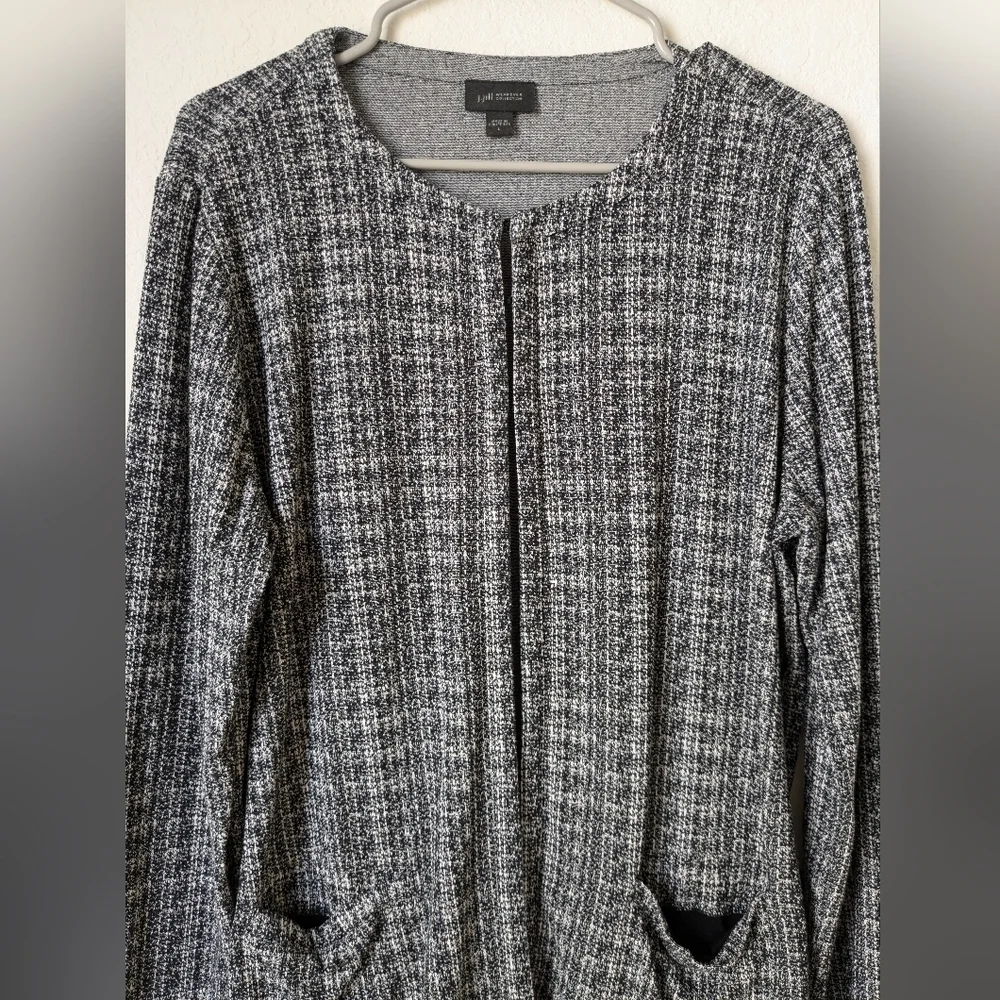 J. Jill Wearever Collection Open Front Longline Knit Cardigan Workwear Office
